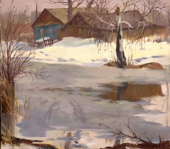 Деревенская весна (Лужа)