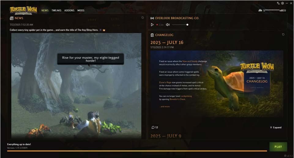 Изображение: Скриншот интерфейса Turtle WoW из иска