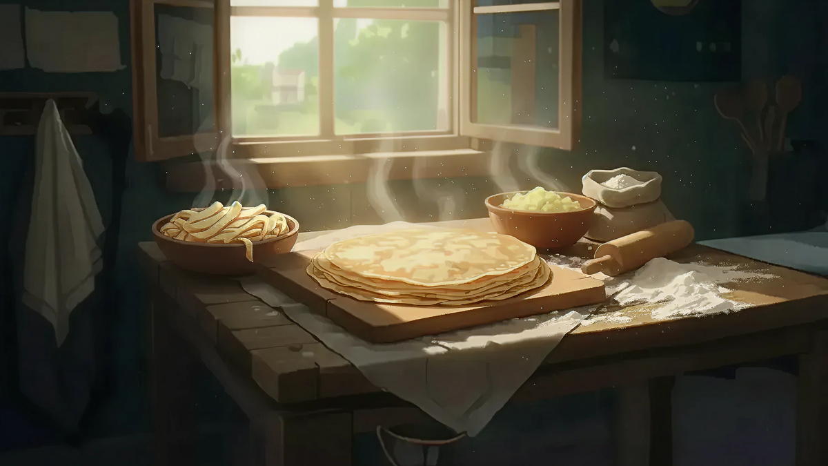 Какоркі | Вараную бульбу патаўчы, дадаць муку і соль па смаку. Тонка, як бліны, раскатаць цеста. Пры жаданні можна нарэзаць палоскамі. Выпякаць у печы ці духоўцы.