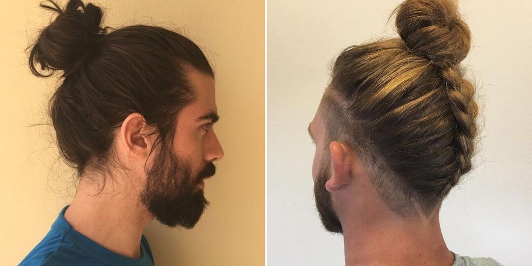 25 стильных причёсок с мужским пучком, которые нужно знать