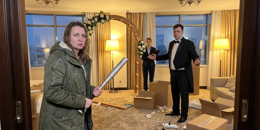 Жена взяла биту и поехала в отель, прочитав переписку мужа