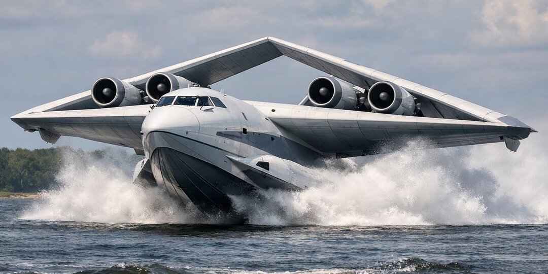 В МАИ разработали 100-тонный самолёт-амфибию с ромбовидным крылом