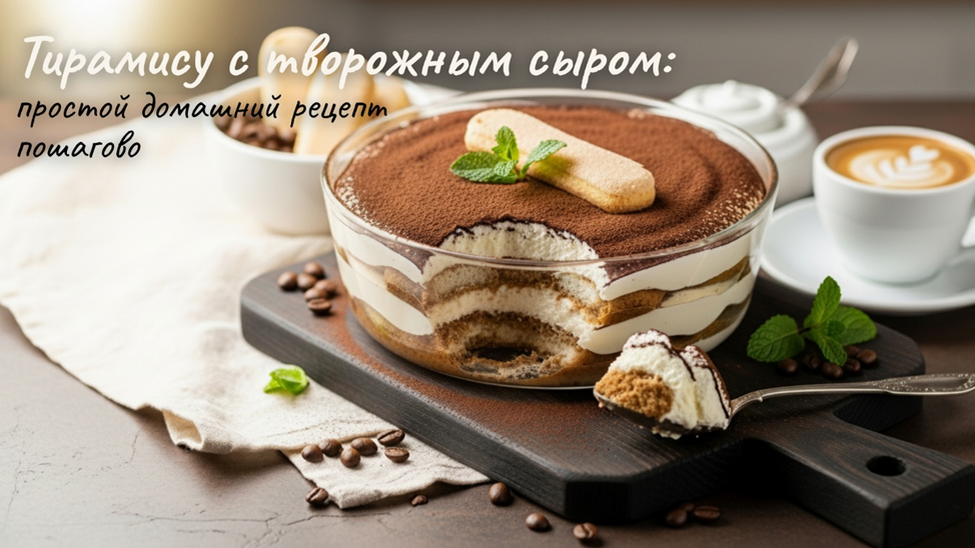 Тирамису с творожным сыром: Простой домашний рецепт