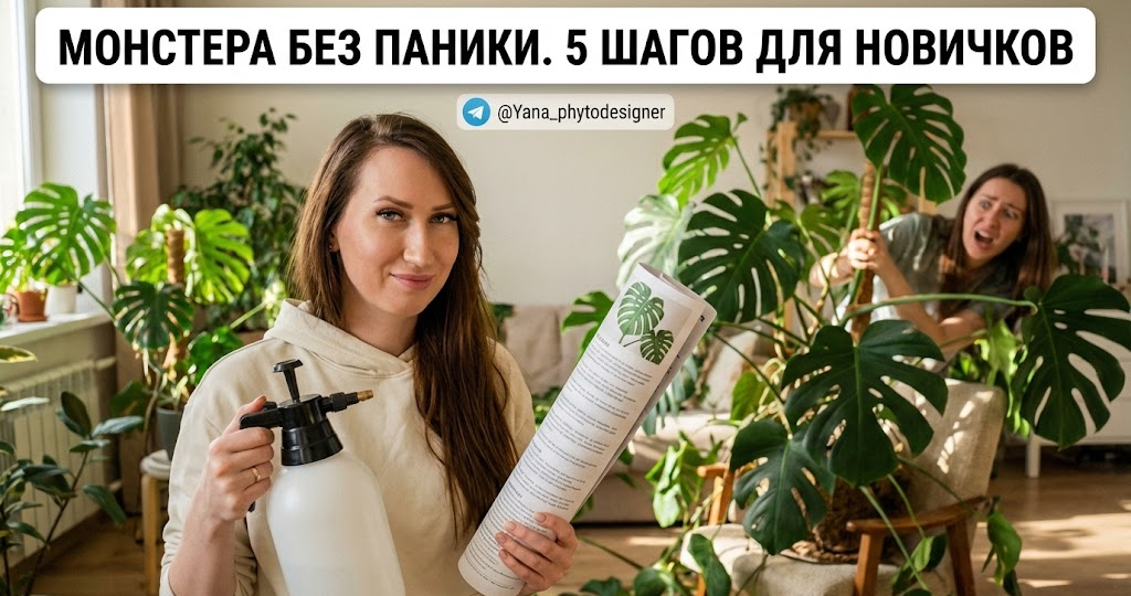 Монстера или как не впадать в панику. 5 простых шагов по уходу за большим растением для новичков