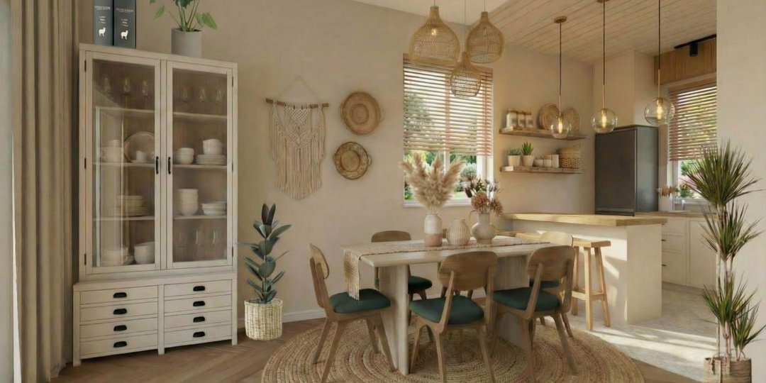 Дизайн кухни - гостиной для загородного дома.