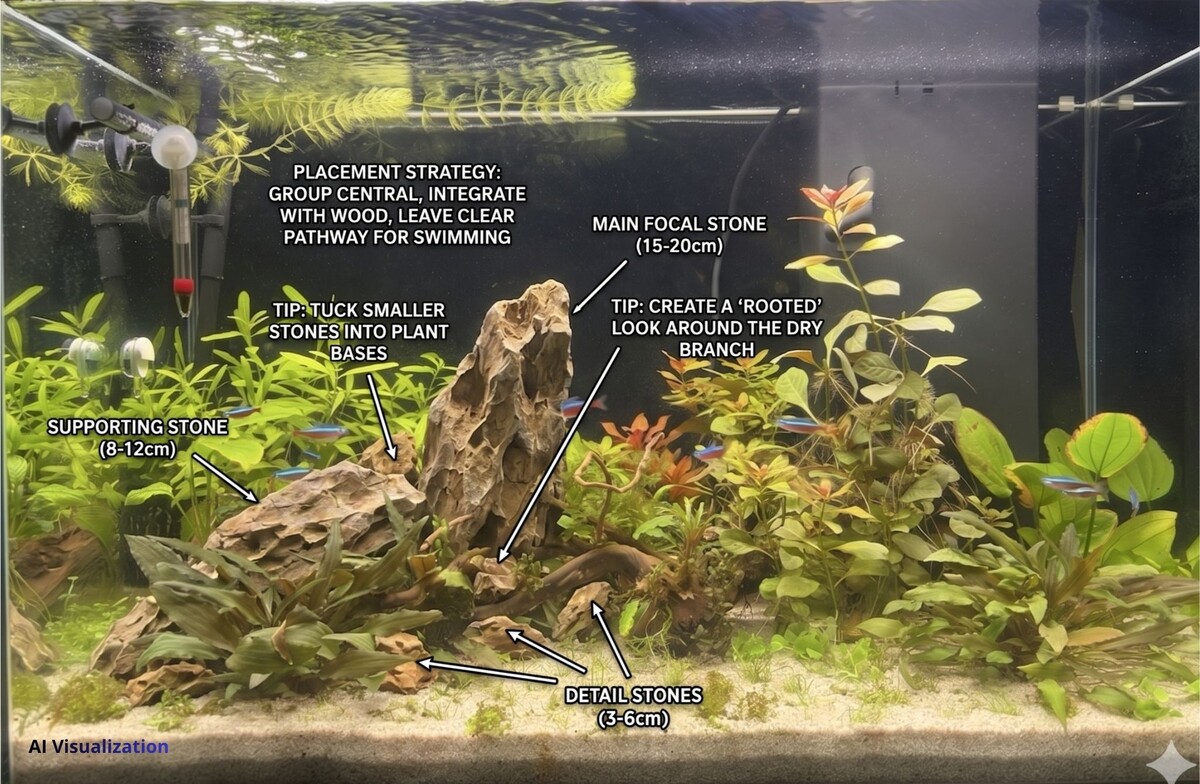 Визуализация идеи с помощью ИИ. В реальности аквариум выглядит по-другому 😊