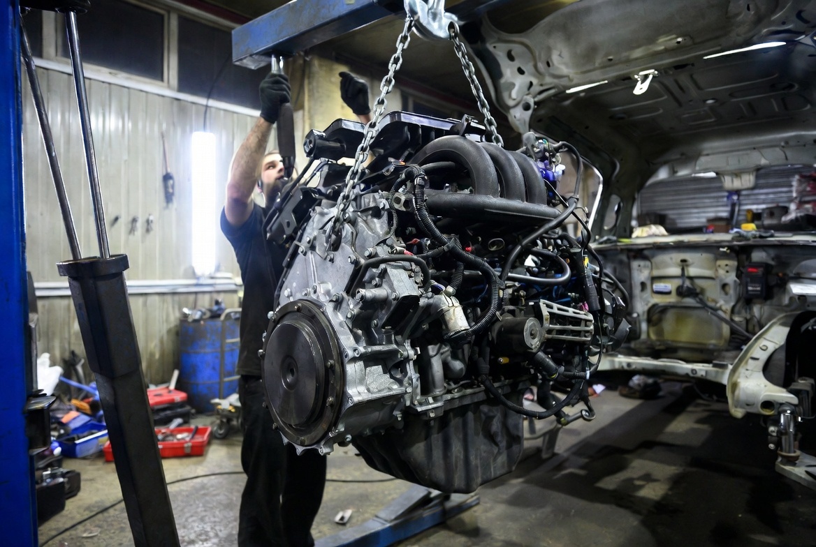 Снятие двигателя с автомобиля