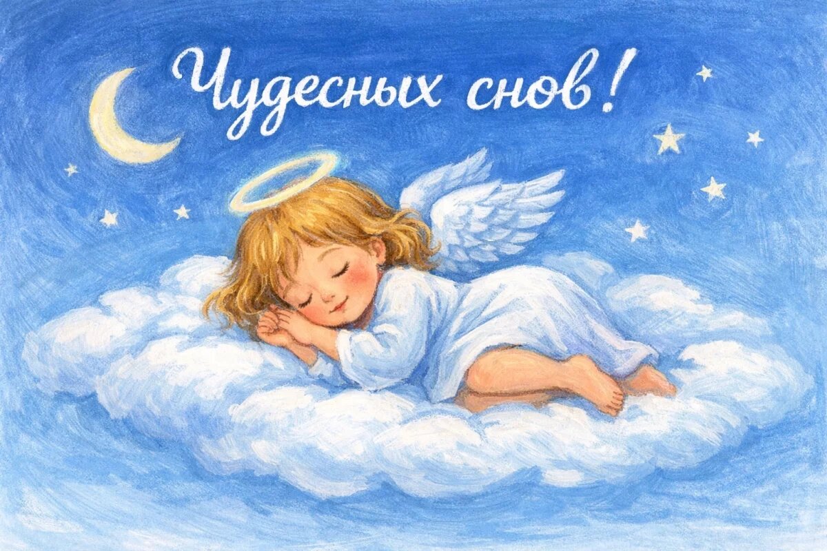    Открытки «Спокойной апрельской ночи» 2026.