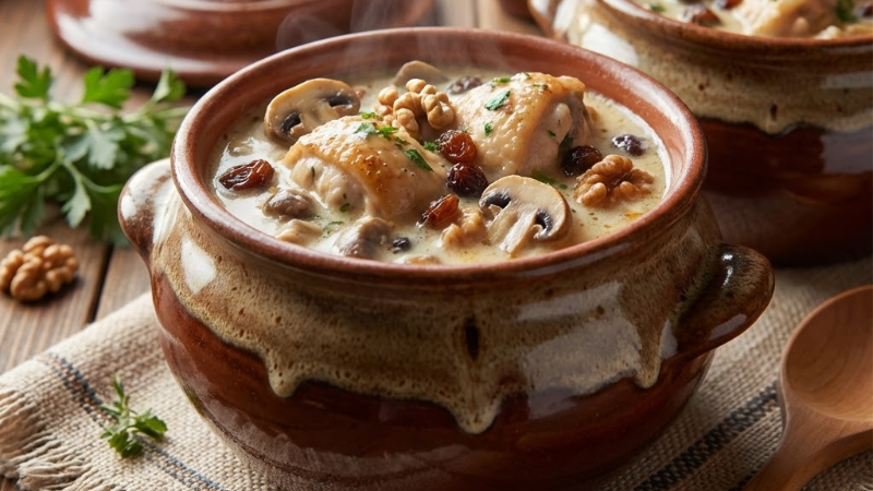 Жаркое из курицы в горшочках