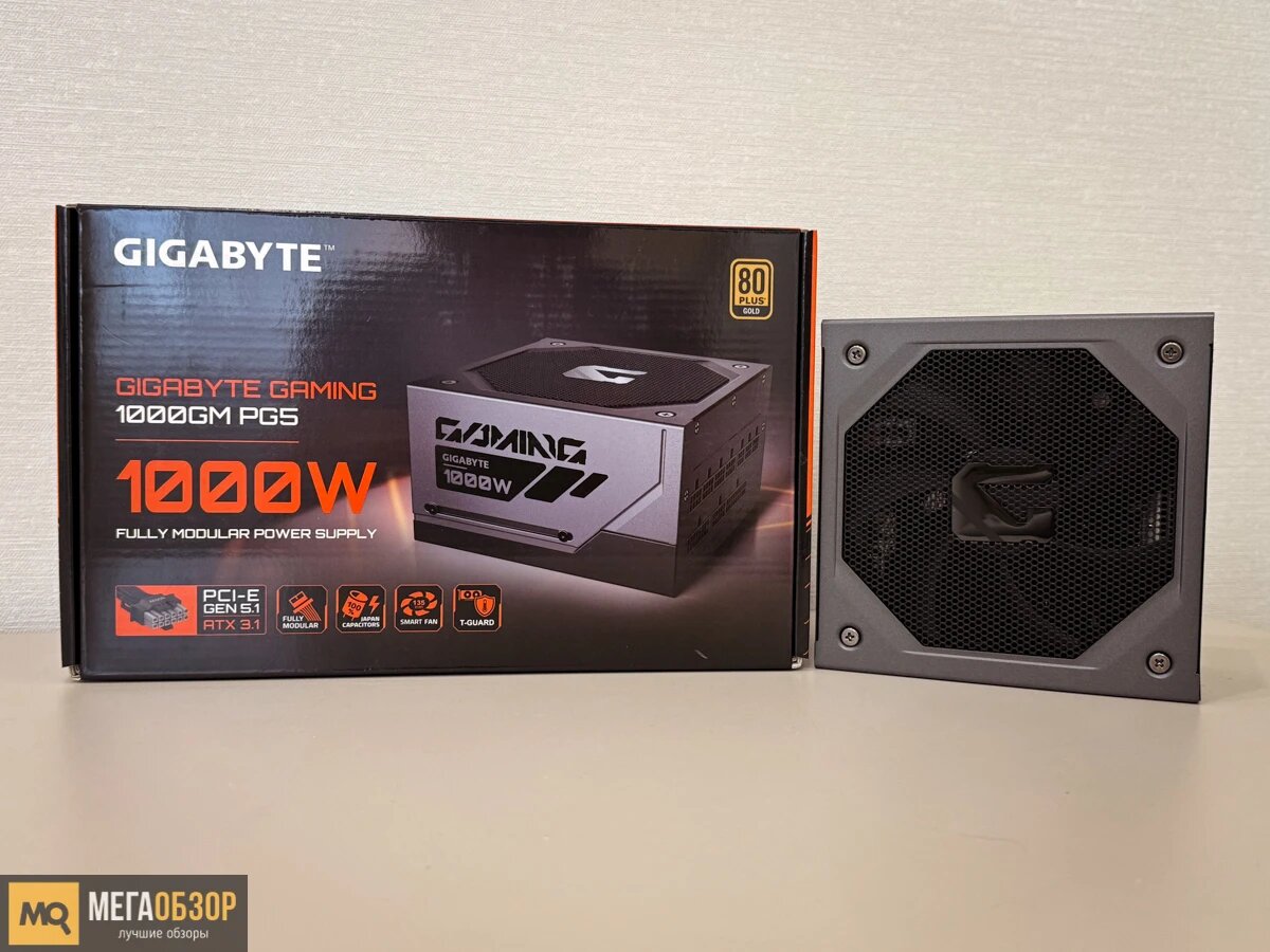    GIGABYTE GAMING 1000GM PG5 обзор и тесты. Модульный блок питания ATX 3.1 и PCIe Gen 5.1 MegaObzor.com