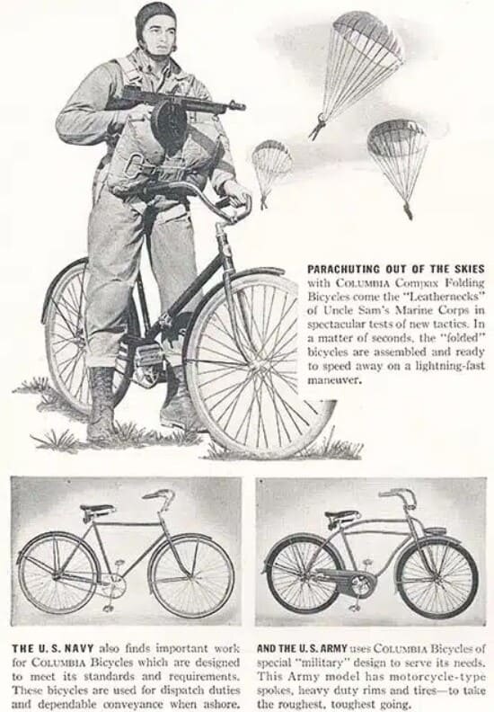 Реклама складных велосипедов.