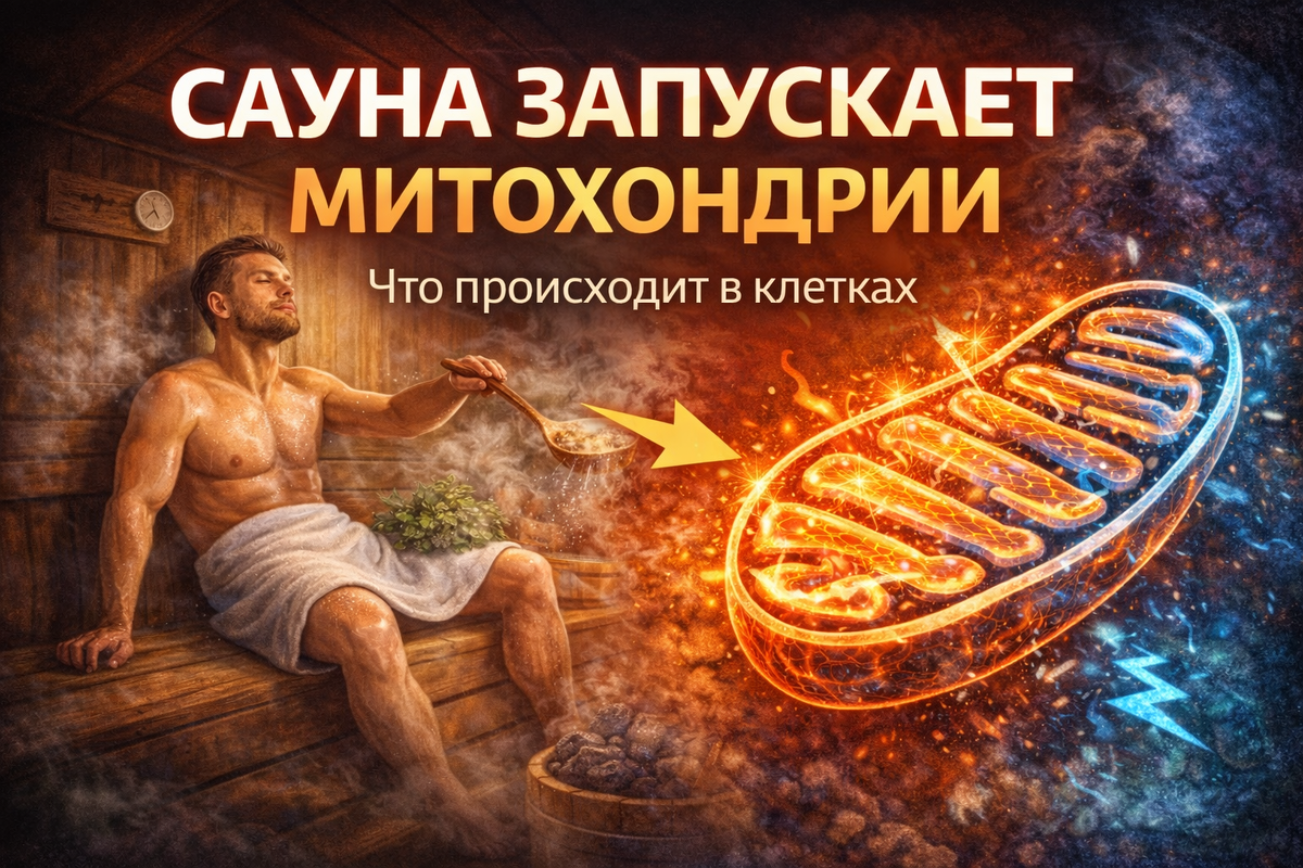 сауна запускает митохондрии. что происходит в клеткйах. биохимия