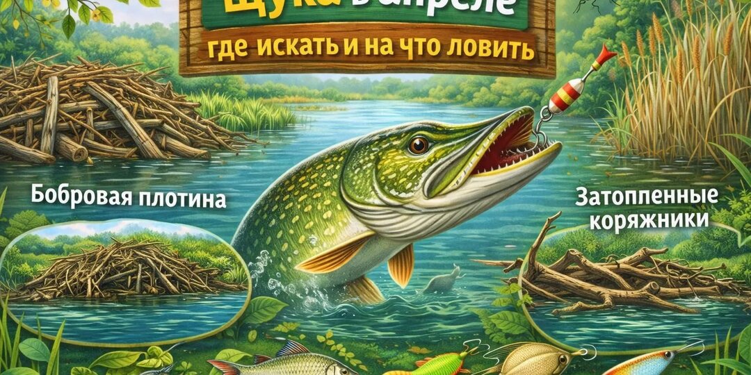 Щука в апреле: где искать и на что ловить