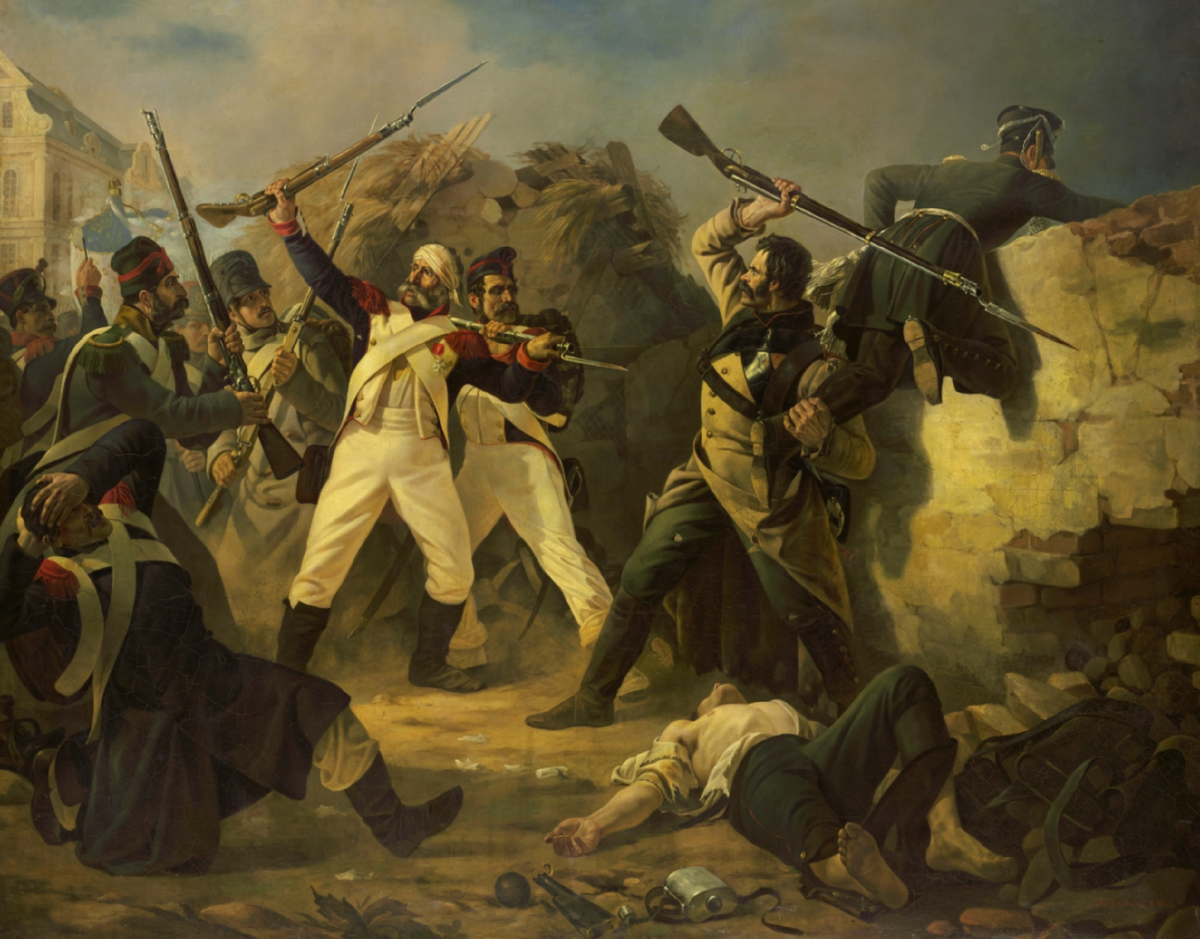 Картина «Подвиг гренадера лейб-гвардии Финляндского полка Леонтия Коренного в битве под Лейпцигом в 1813 году», художник Бабаев П. И., 1846 год.