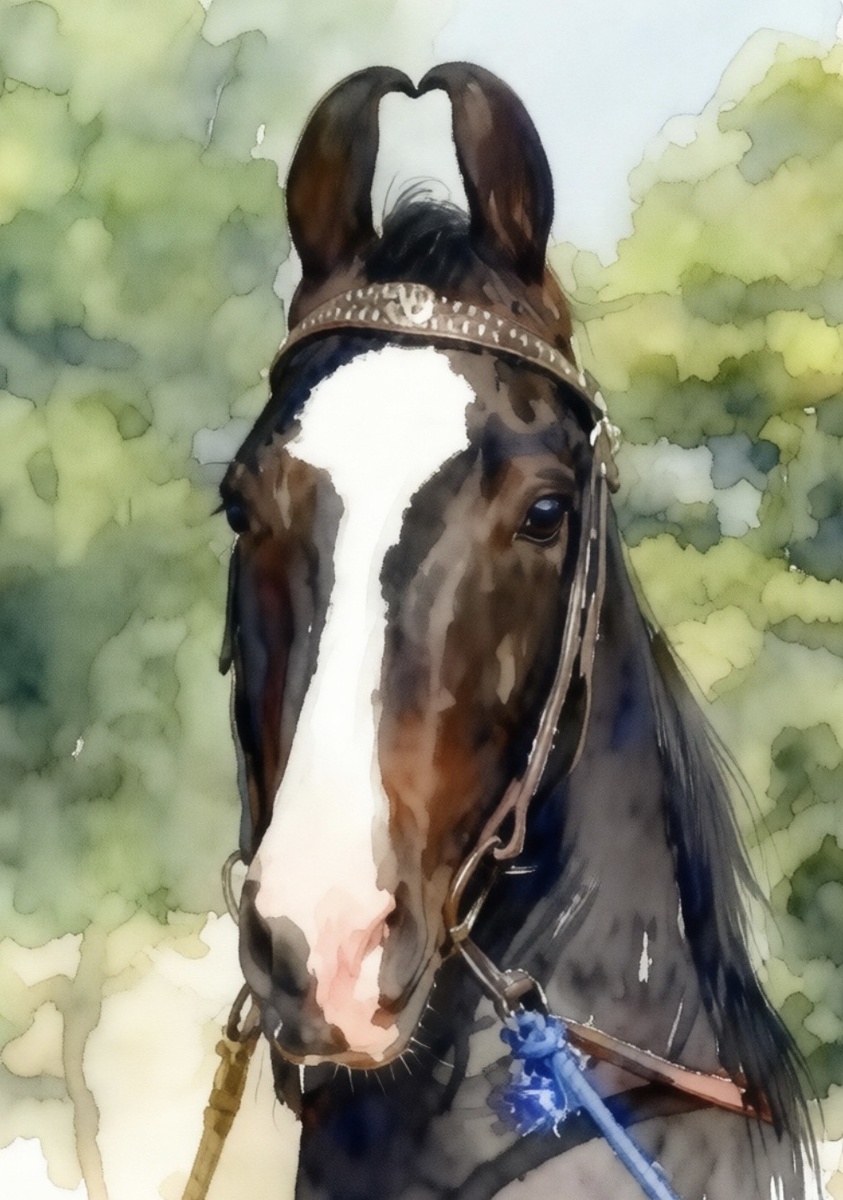 Марварская лошадь (марвари) известные своими изогнутыми внутрь ушками