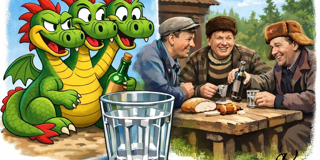 "Сообразим на троих": как хрущёвский запрет и трёхголовый Змей Горыныч подарили нам вечную мужскую традицию