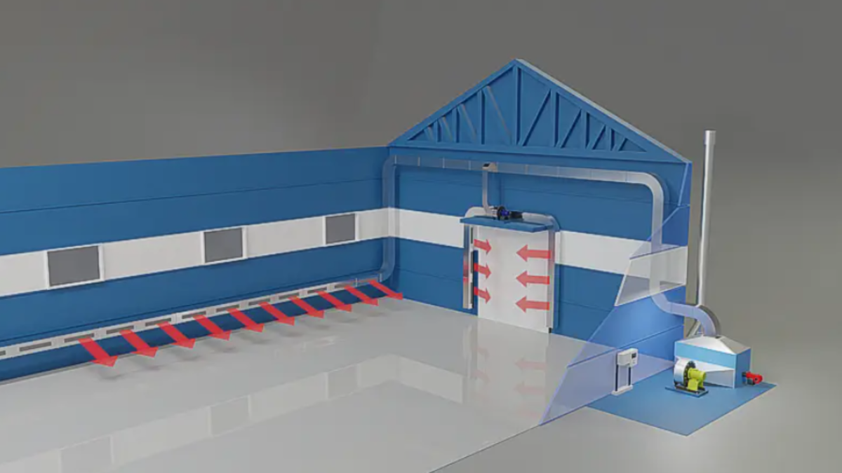 Схема воздушного отопления производственного цеха