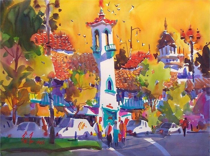 Здесь то, о чем мы говорили в статье про разный объем масс. (Вставлю ссылку в конце). Белый - объединяется в центре в одну большую массу и несколько разрозненных участков, разбросанных по бумаге. И они держат все остальное.