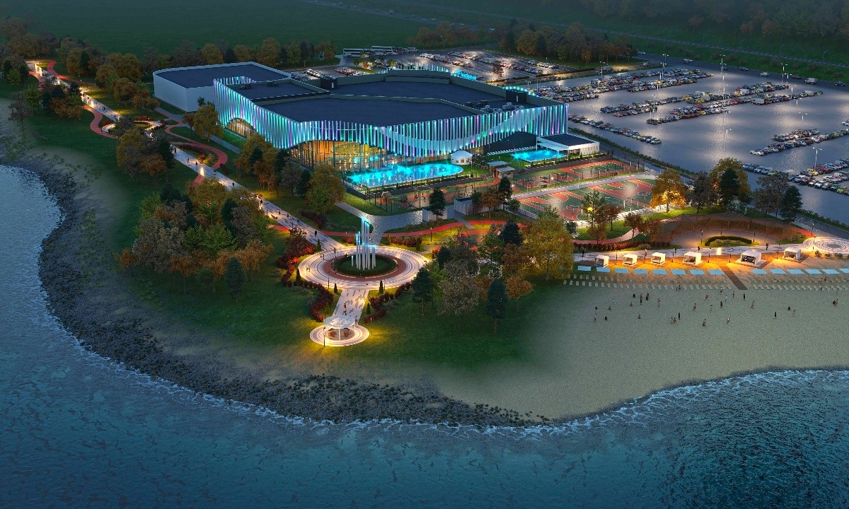 Визуализация проекта «Арктического акватермального физкультурно‑оздоровительного комплекса». Источник: пресс-служба Главгосэкспертизы РФ / vk.com/gge_ru 