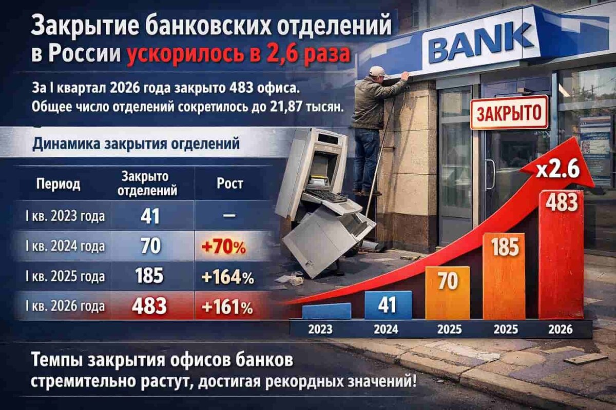 Статистика закрытия банковских отделений