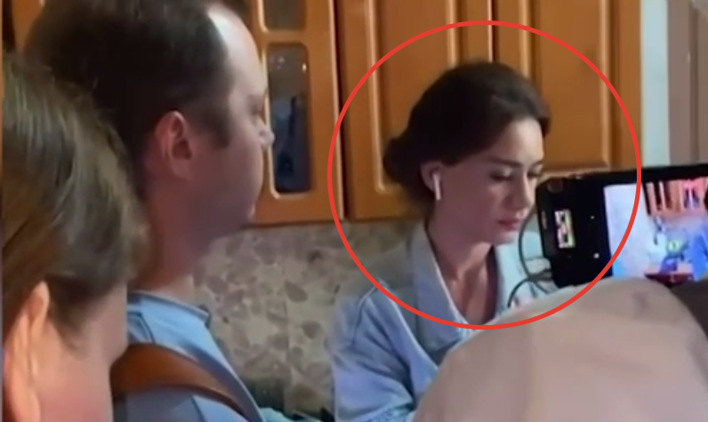 Русудан выловили журналисты. Фото: скрин видео.