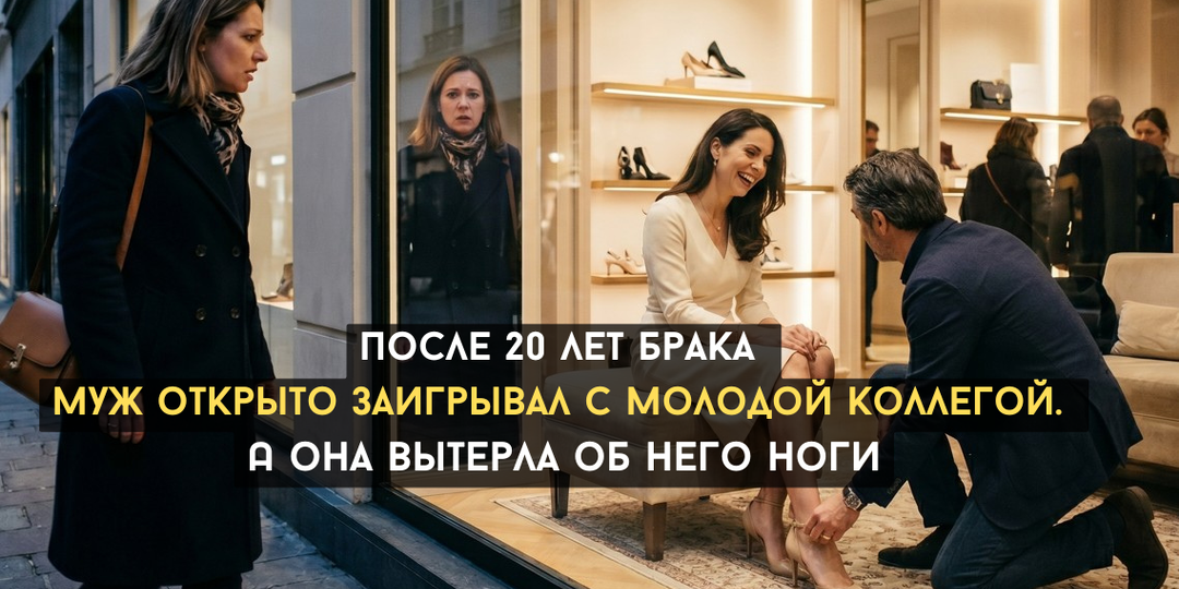 После 20 лет брака муж открыто заигрывал с молодой коллегой. А она вытерла об него ноги