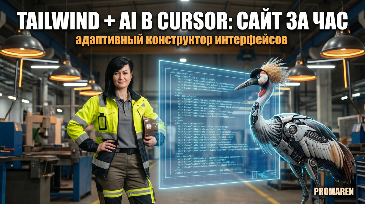    AI-промпты в Cursor помогают верстать адаптивные компоненты на Tailwind CSS без ручной рутинной правки | Марина Погодина, PROMAREN Марина Погодина