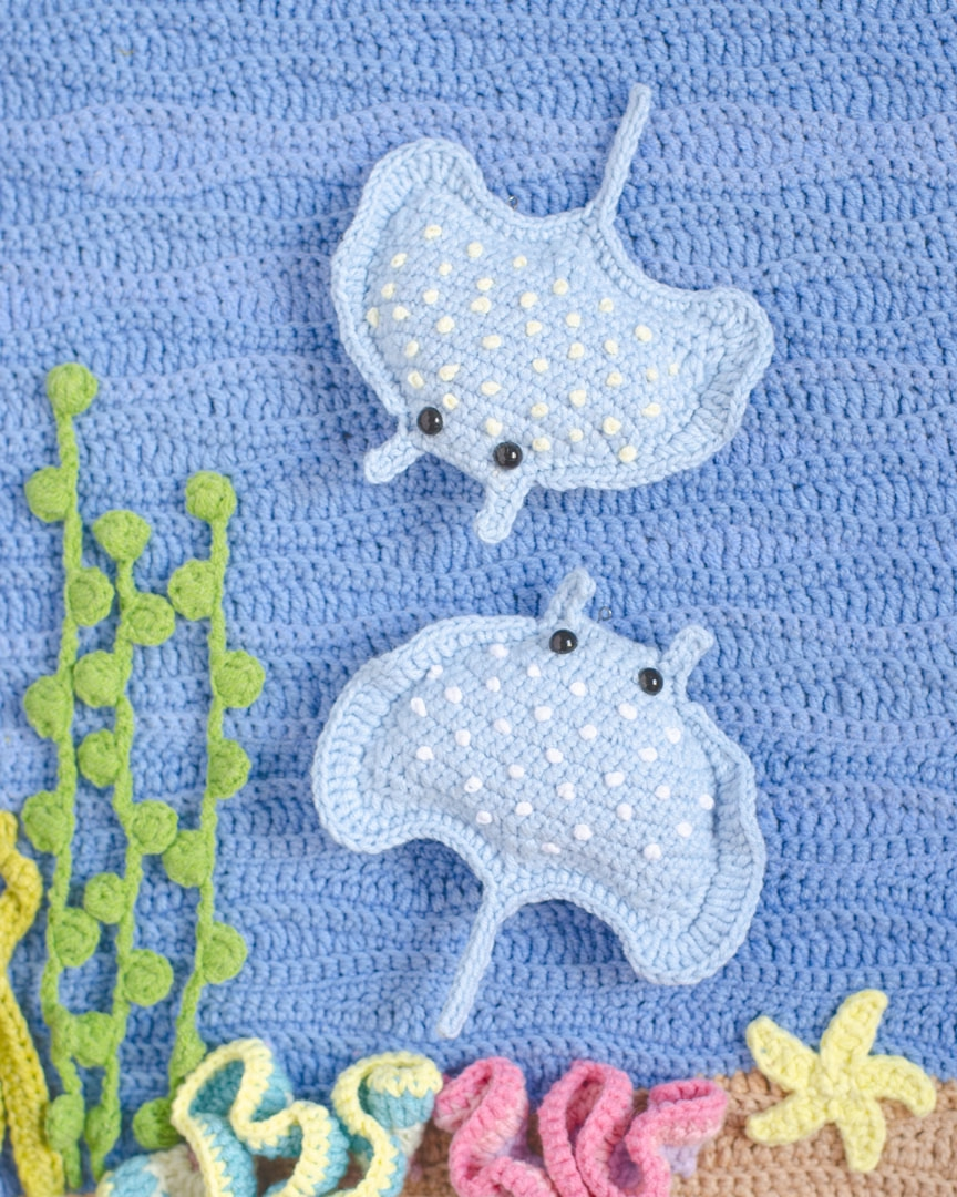 вязаный скат крючком схема