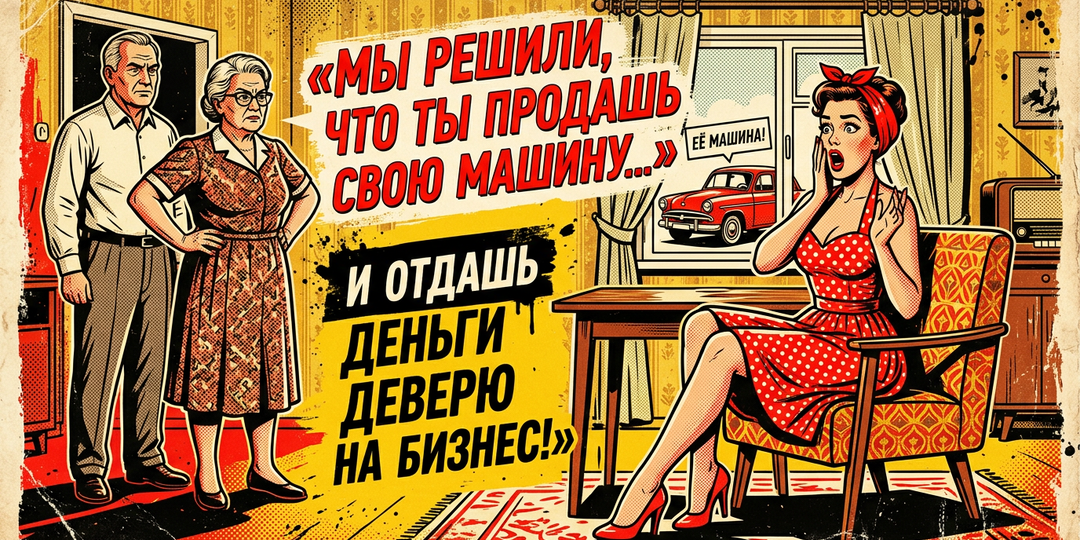 «Мы решили, что ты продашь свою машину и отдашь деньги деверю на бизнес», — огорошили меня
