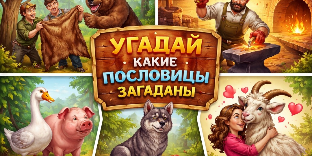КВИЗ на логику, угадай какие пословицы загаданы