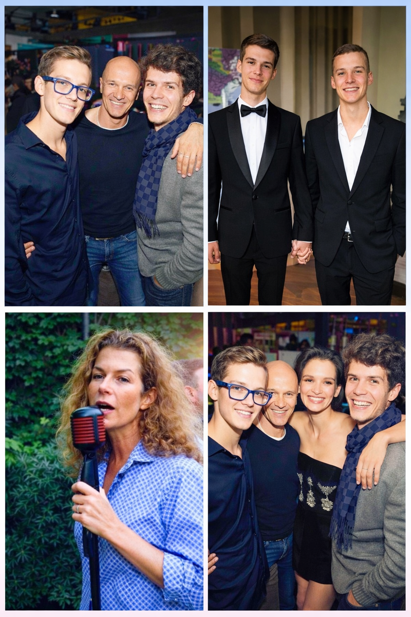 Паулина с отцом и братьями - Игорем и Борисом. Мама актрисы - Вера Андреева