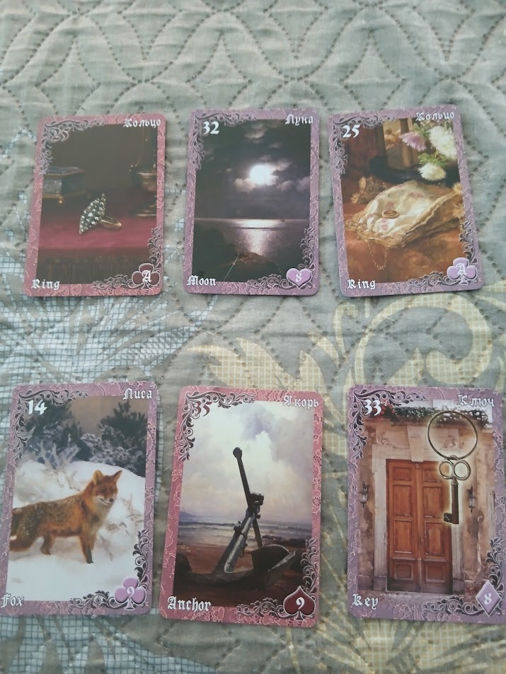 В раскладе выпало шесть карт, каждая из которых несёт свой особый смысл. Давайте посмотрим, что они говорят вместе! ✨