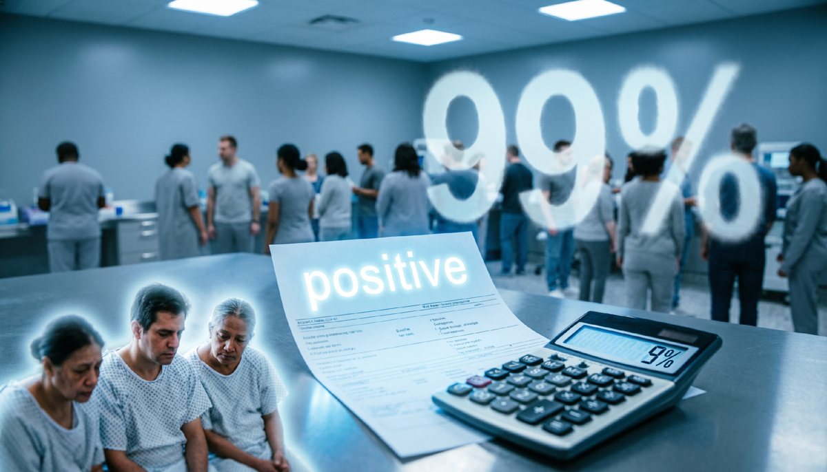 При редкой болезни даже 99%-ный тест даёт лишь 9% вероятности, что вы действительно больны. Игнорирование базовой ставки превращает точный анализ в источник ложной паники.

