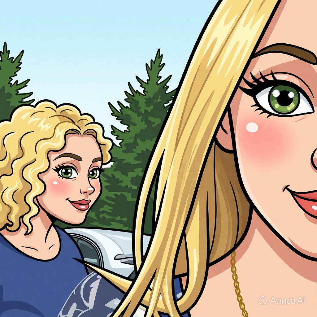 Я и дочка мультяшные