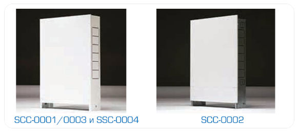 Наружные (ШРН, ШРНУ, SSC) с накладной или внутренней дверцей — крепятся на стену или устанавливаются на полу. Это универсальное решение для помещений с уже выполненной отделкой. 