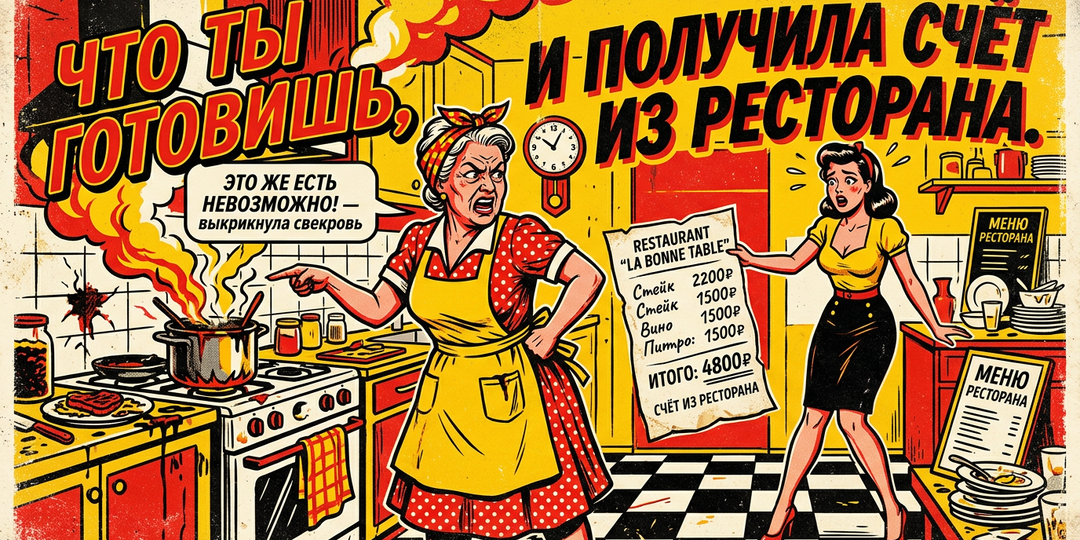 «Что ты готовишь, это же есть невозможно!» — выкрикнула свекровь и получила счёт из ресторана