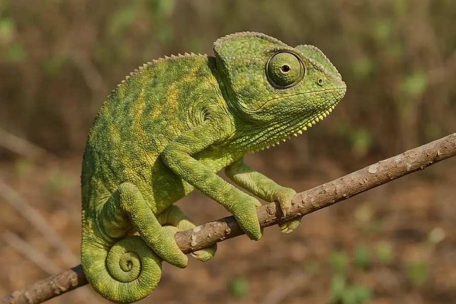 Грациозный хамелеон (Chamaeleo gracilis) неповторим в своей естественной окраске. Фотография из интернета.