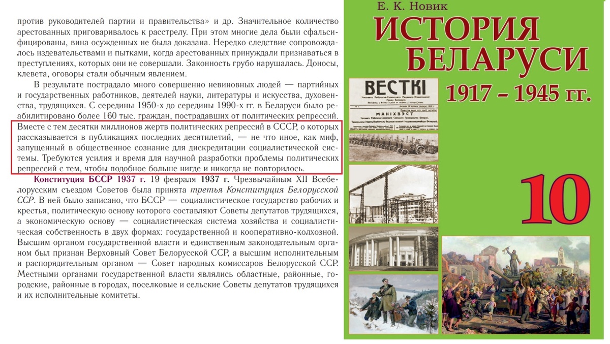 Отрывок из учебника истории Беларуси