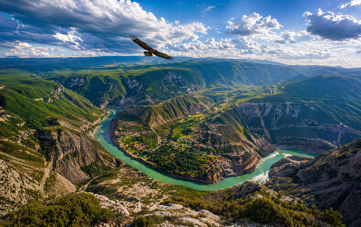 вид на Сулакский каньон