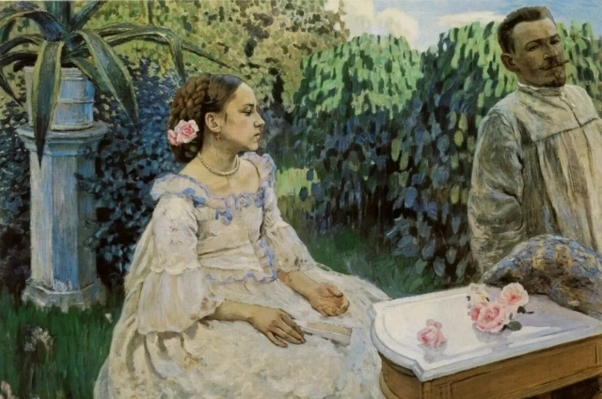    На этом полотне любимая сестра художника представлена как обитательница старинной усадьбы.