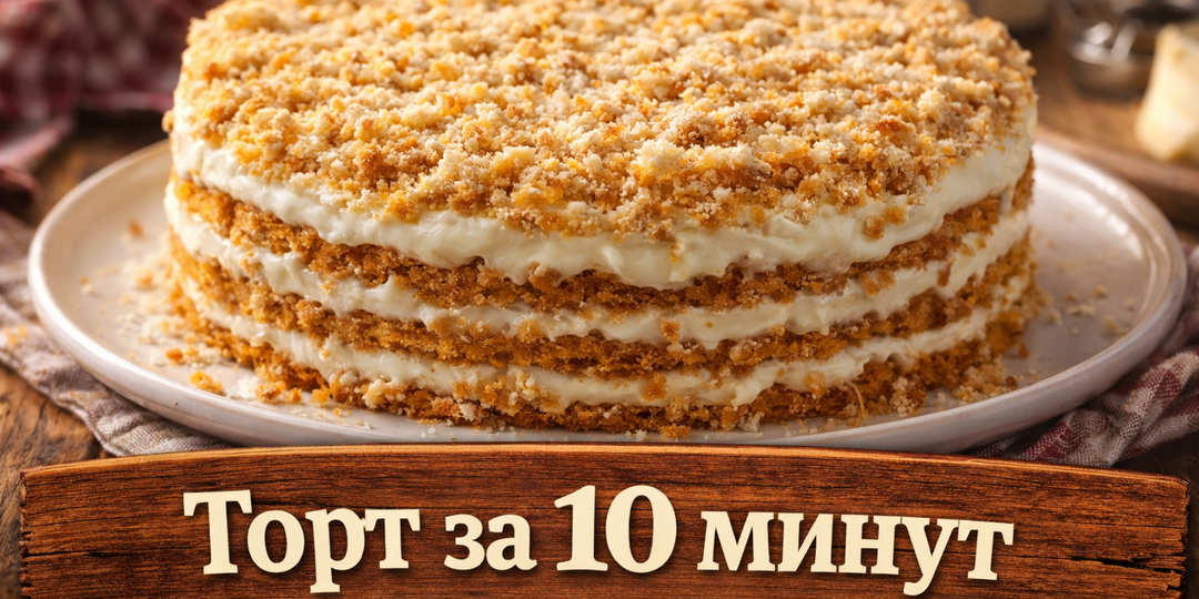 Торт за 10 минут на скорую руку