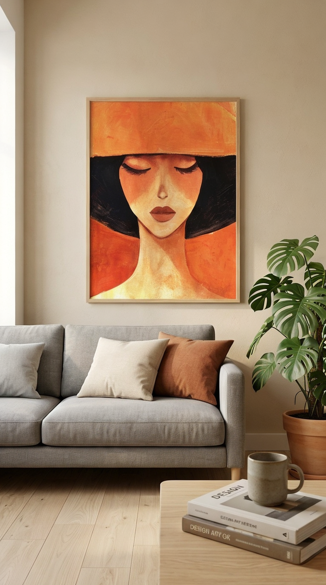 «Леди в оранжевом»: почему эту картину покупают те, кто устал от бежевых стен