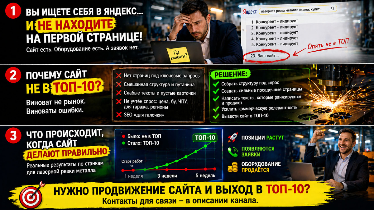 Лазерная резка металла: почему сайт со станками не в ТОП