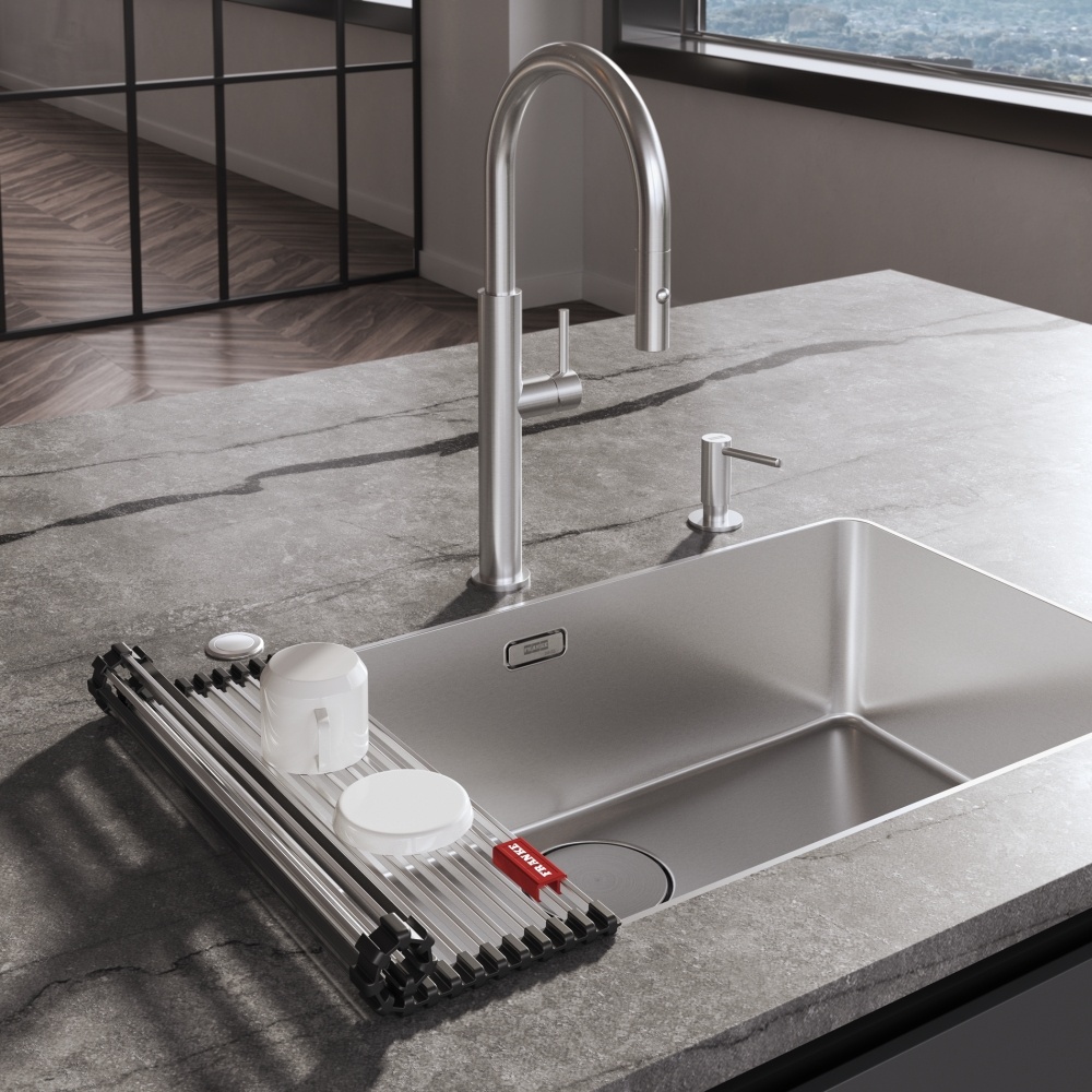 Смеситель Franke Pescara из нержавеющей стали с выдвижным изливом 