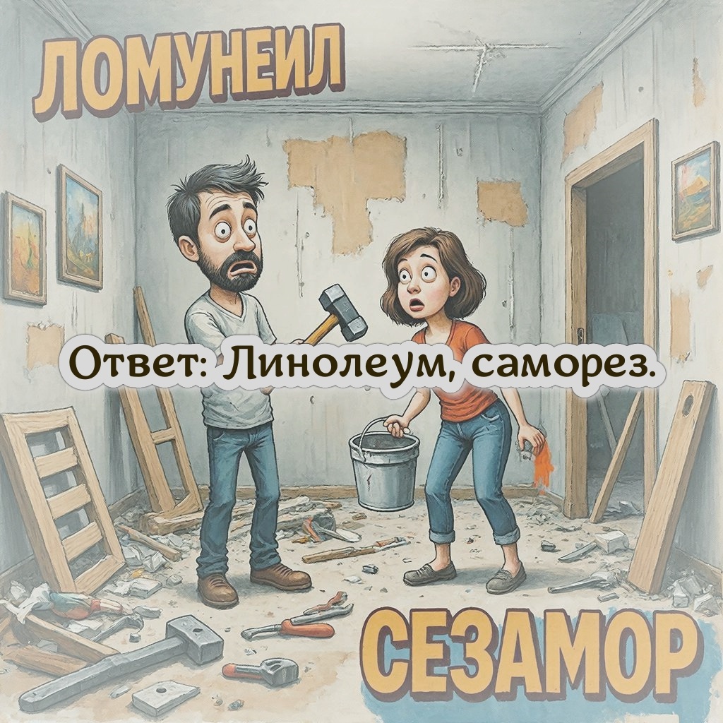 Линолеум, саморез.