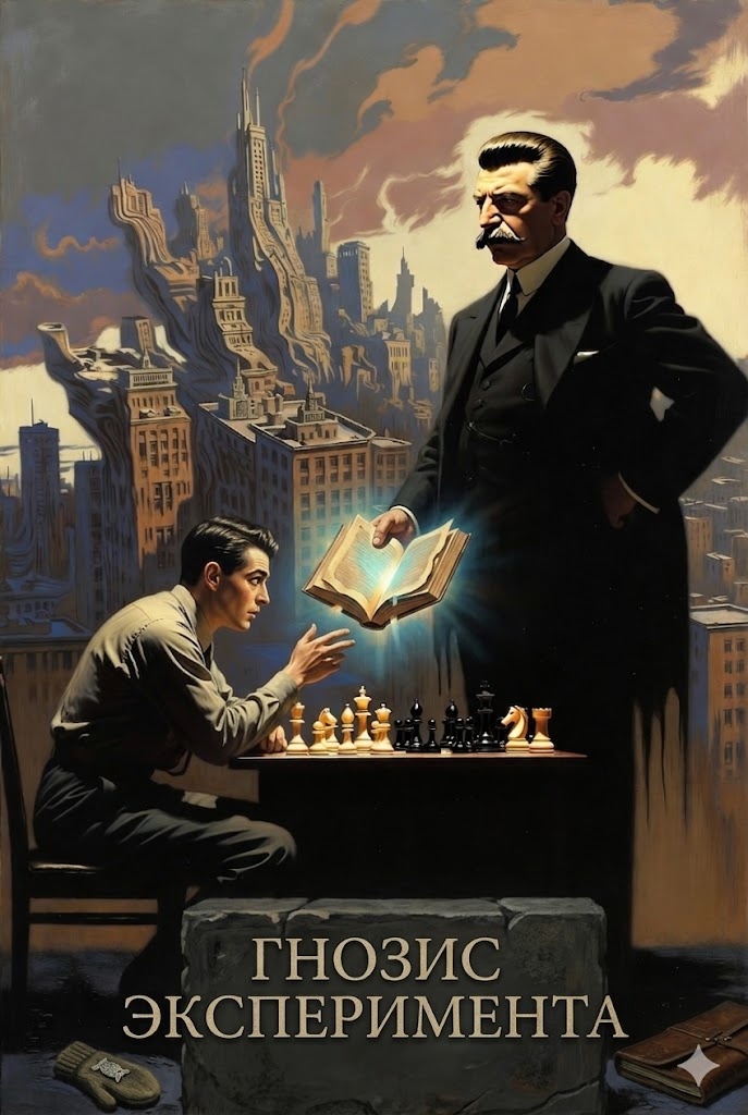 "Гносис обреченных: Почему в шахматах Наставников фигуры умирают по-настоящему", иллюсрация создана сетью Джемини