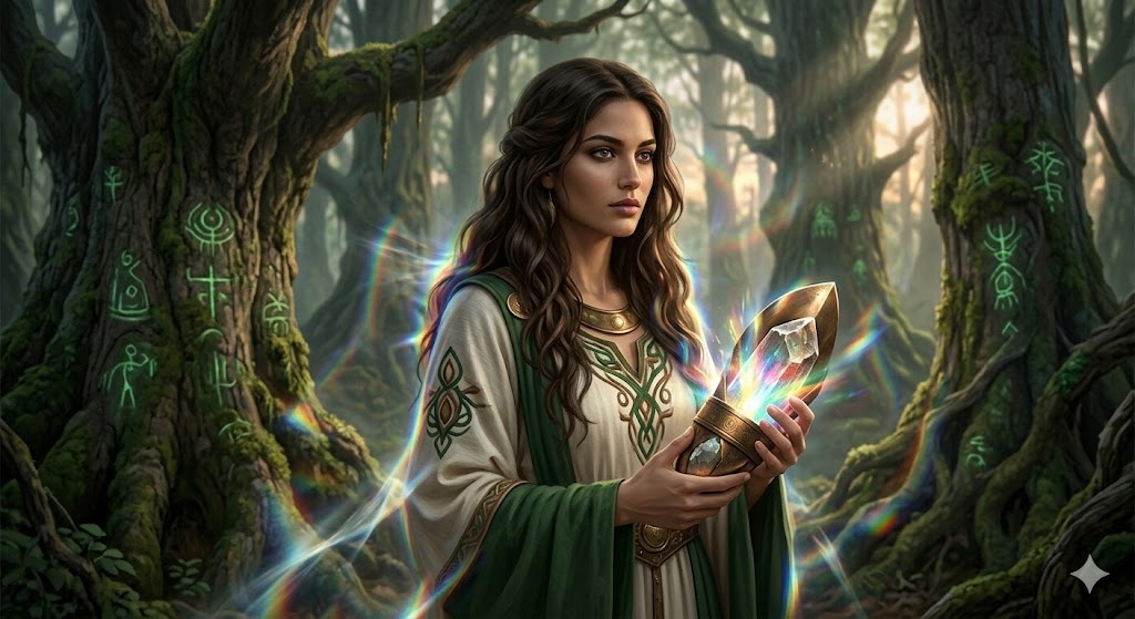 "Канаки в Священной Роще: Резонанс Прямого Луча", иллюстрация создана сетью Джемини