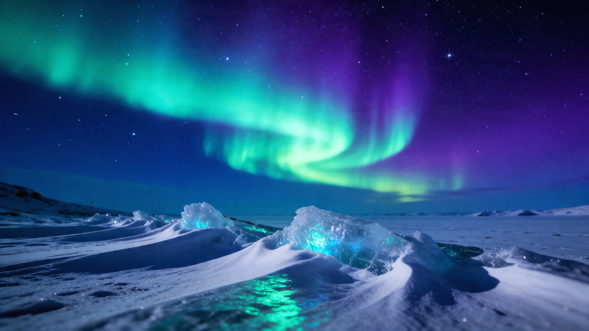 Полярное сияние на Чукотке