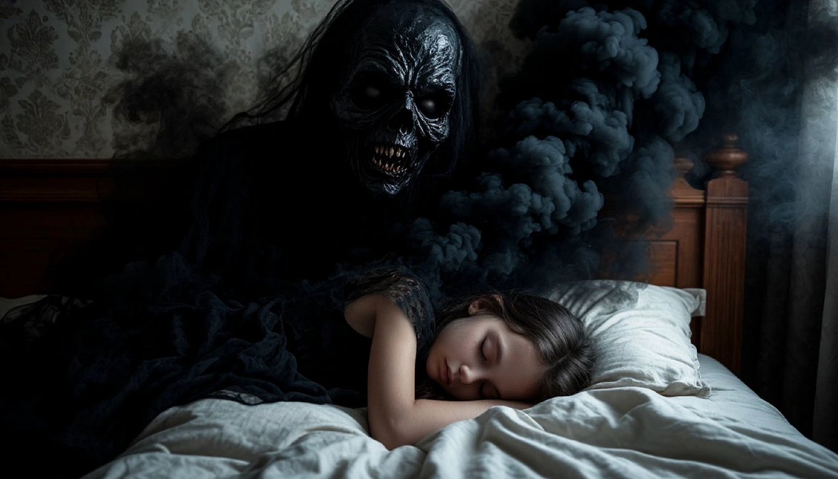 Чёрная сущность приходила к ней во сне.