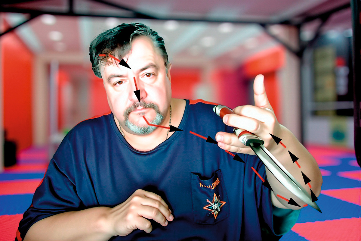 Пальцевая работа ножом на левую руку